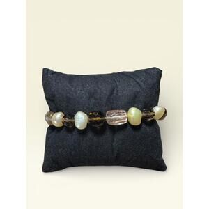J.Jill Elegant Brown and Pearl Beaded Bracelet